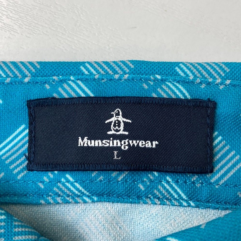 サイズ：L MUNSING WEAR マンシングウェア  長袖ポロシャツ ボタンダウン  ネイビー系 [240101433674] ゴルフウェア メンズ ストスト MUNSING WEAR マンシングウェア 長袖ポロシャツ ボタンダウン