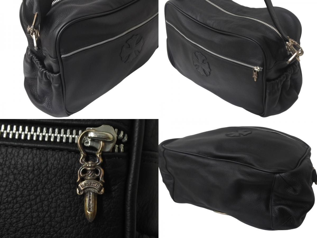 極美品 CHROME HEARTS クロムハーツ ショルダーバッグ DIAPER BAG ダイパーバッグ ダガー クロスパッチ シルバー925 中古 4c068539