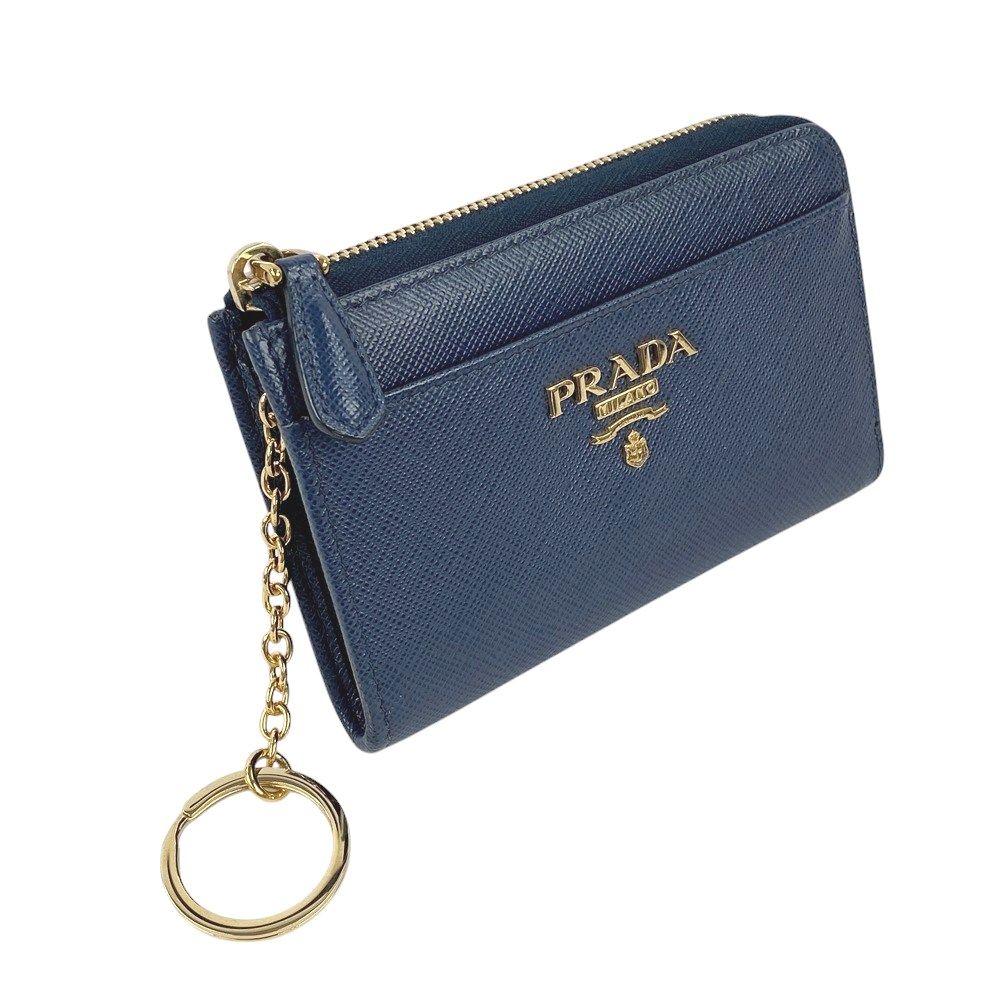 美品 PRADA プラダ サフィアーノレザー コインケース キーリング