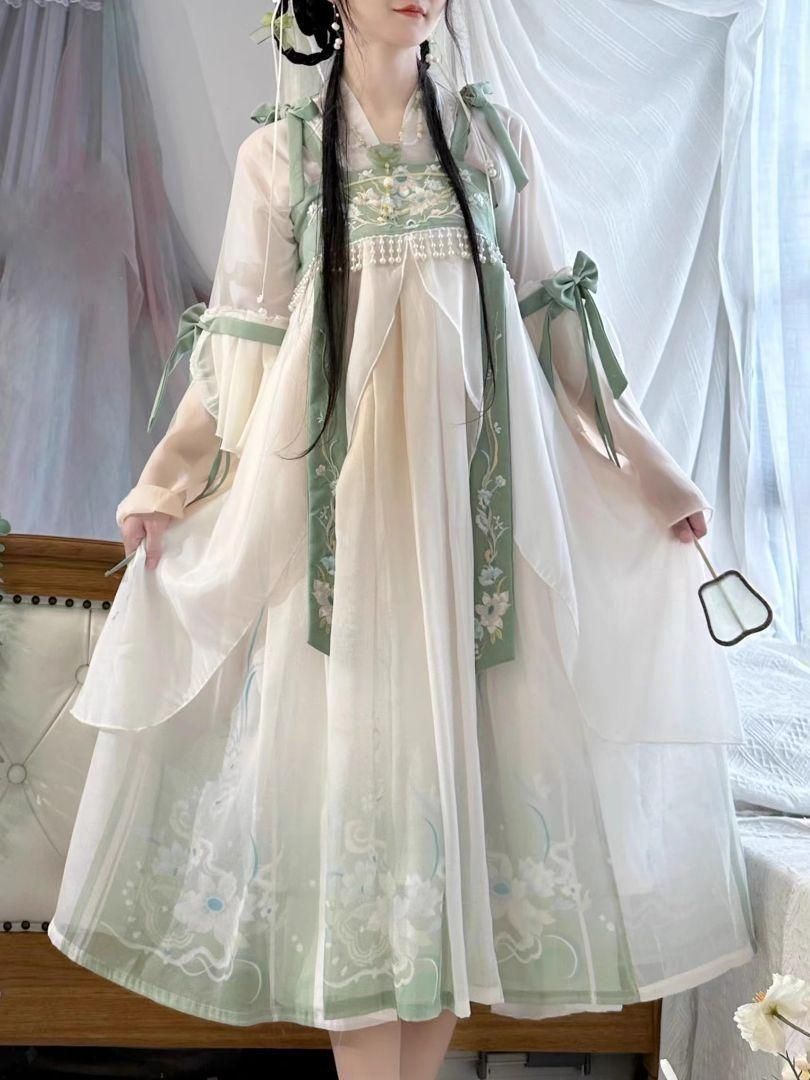 HF-213レトロ中華風漢服 レディース 日常ドレス 撮影用コスプレ衣装 美しい刺繍