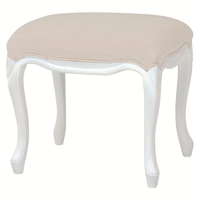 スツール☆マホガニー家具☆シャビーホワイト☆アンティーク調