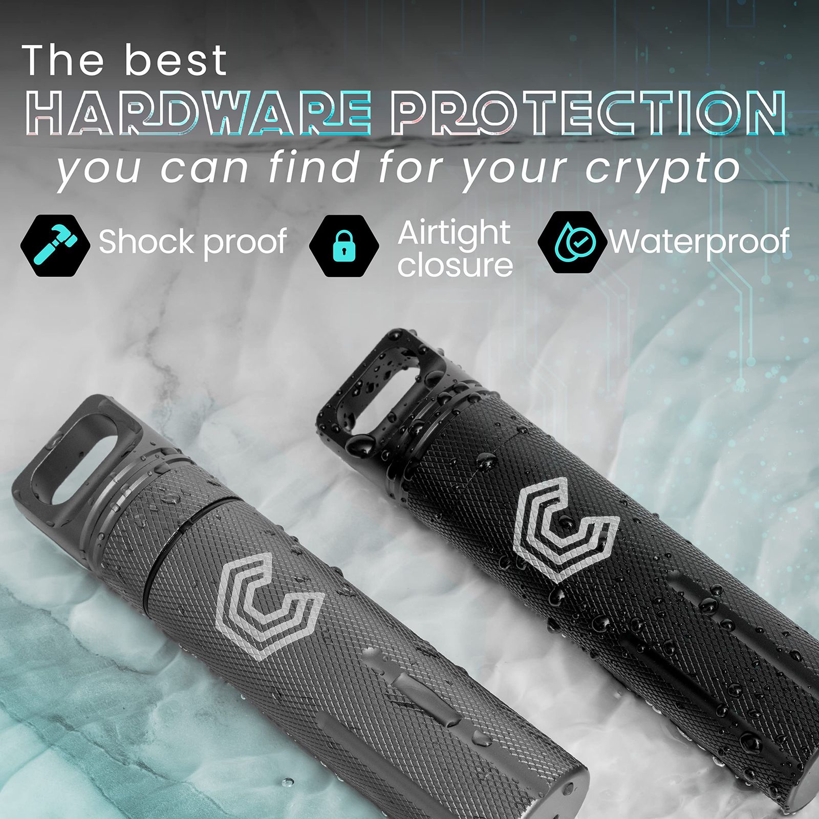 CryptoPod Ledger Nanoケース - Nano S/X/S Plus & Yubikey USB対応 - アルミニウム合金 耐火