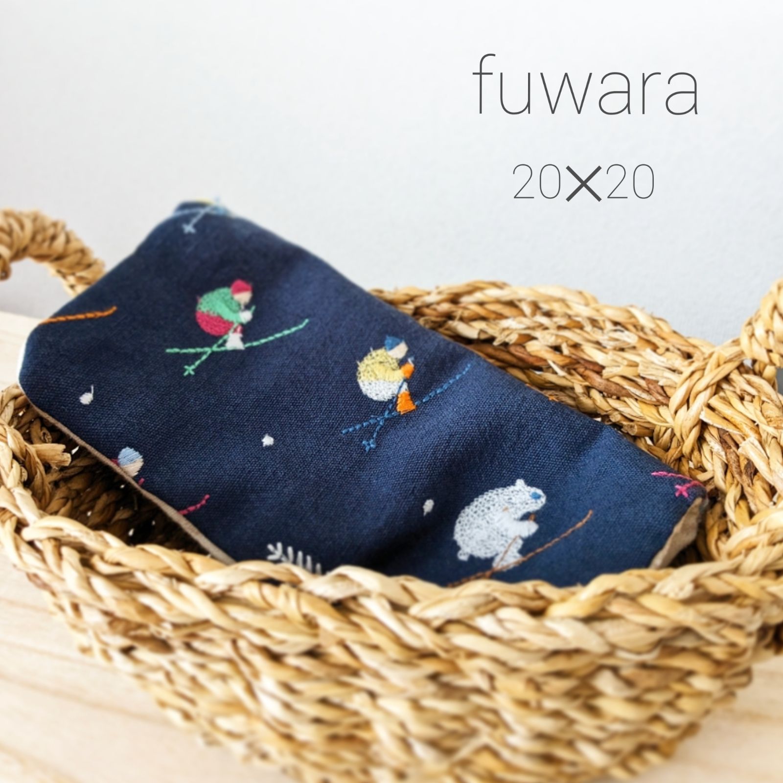 fuwara 6重ガーゼハンカチ タオル スキー 刺繍 - mofu+ - メルカリ
