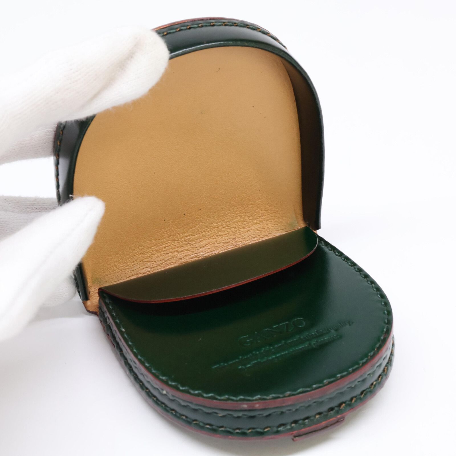 美品　GANZO CORDOVAN (コードバン) 馬蹄小銭入れ　ダークグリーン 美品 GANZO CORDOVAN (コードバン) 馬蹄小銭入れ ダークグリーン