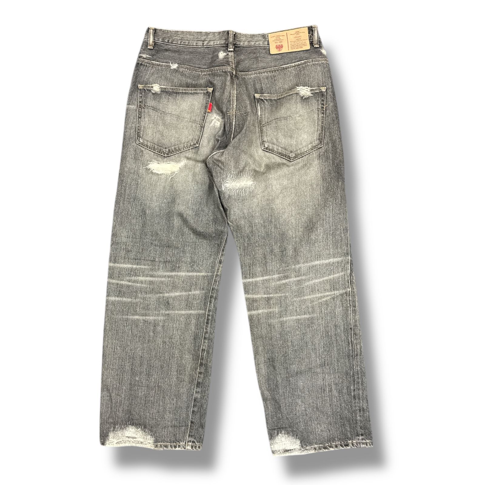 WTAPS カットオフクラッシュ加工デニム ダメージジーンズ パンツ 
