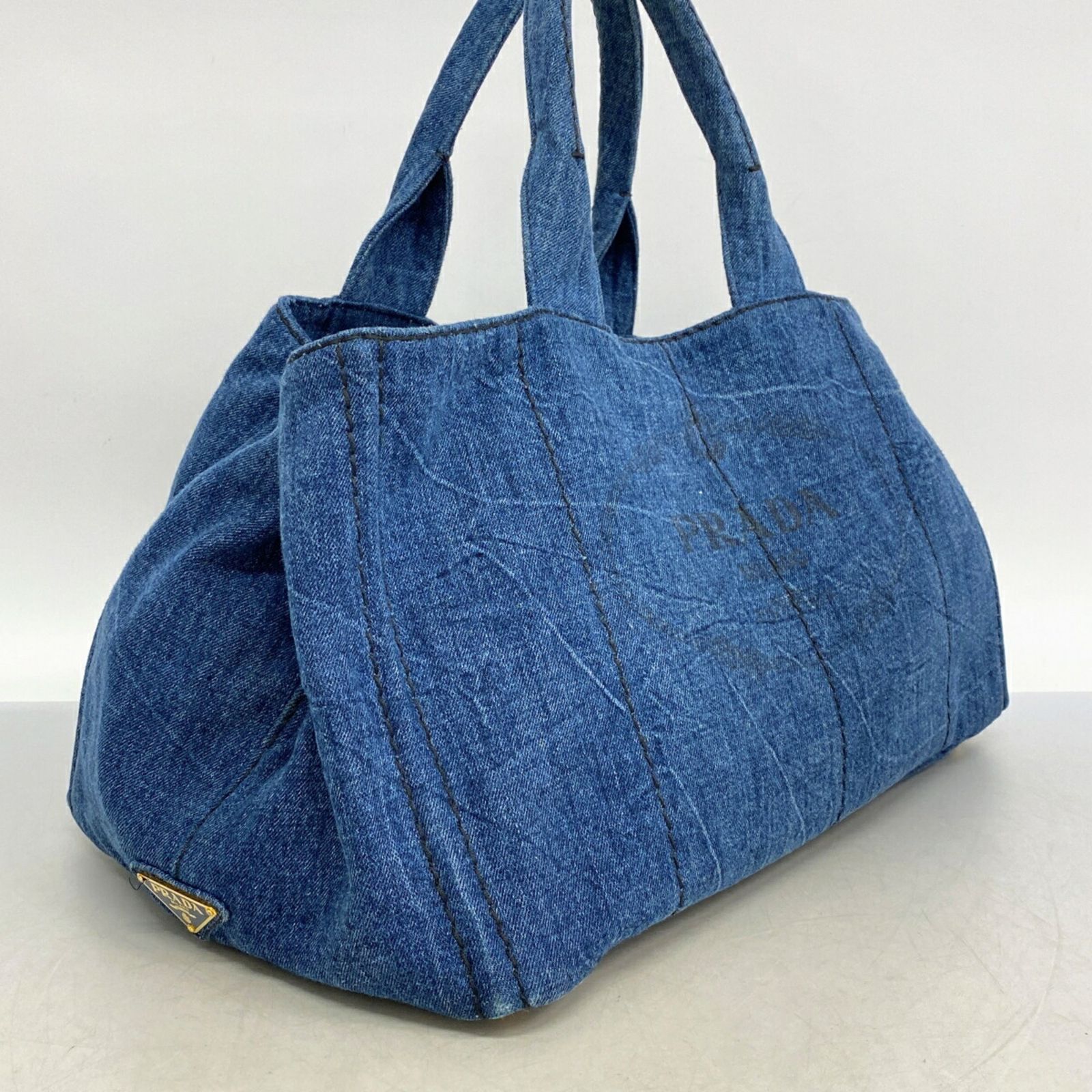 プラダ(Prada) プラダ トートバッグ カナパ デニム ブルー