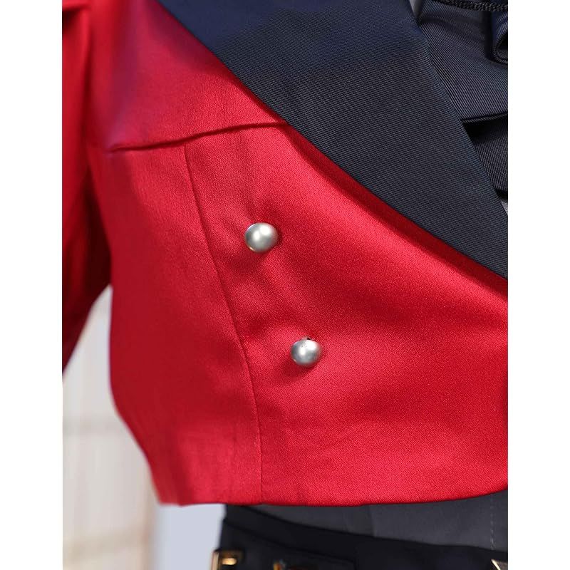 在庫 Miccostumes レディース 大人 男士 華奢な少年風 男の娘風 アニメ ゲーム コスチューム コスプレ コス かっこいい かわいい 萌え キュート 衣装セット 仮装 変身 変装 長い赤ゴシックスーツ 短パン 黒レース 赤い薔薇 帽 1 BRIGHTFACE_UK