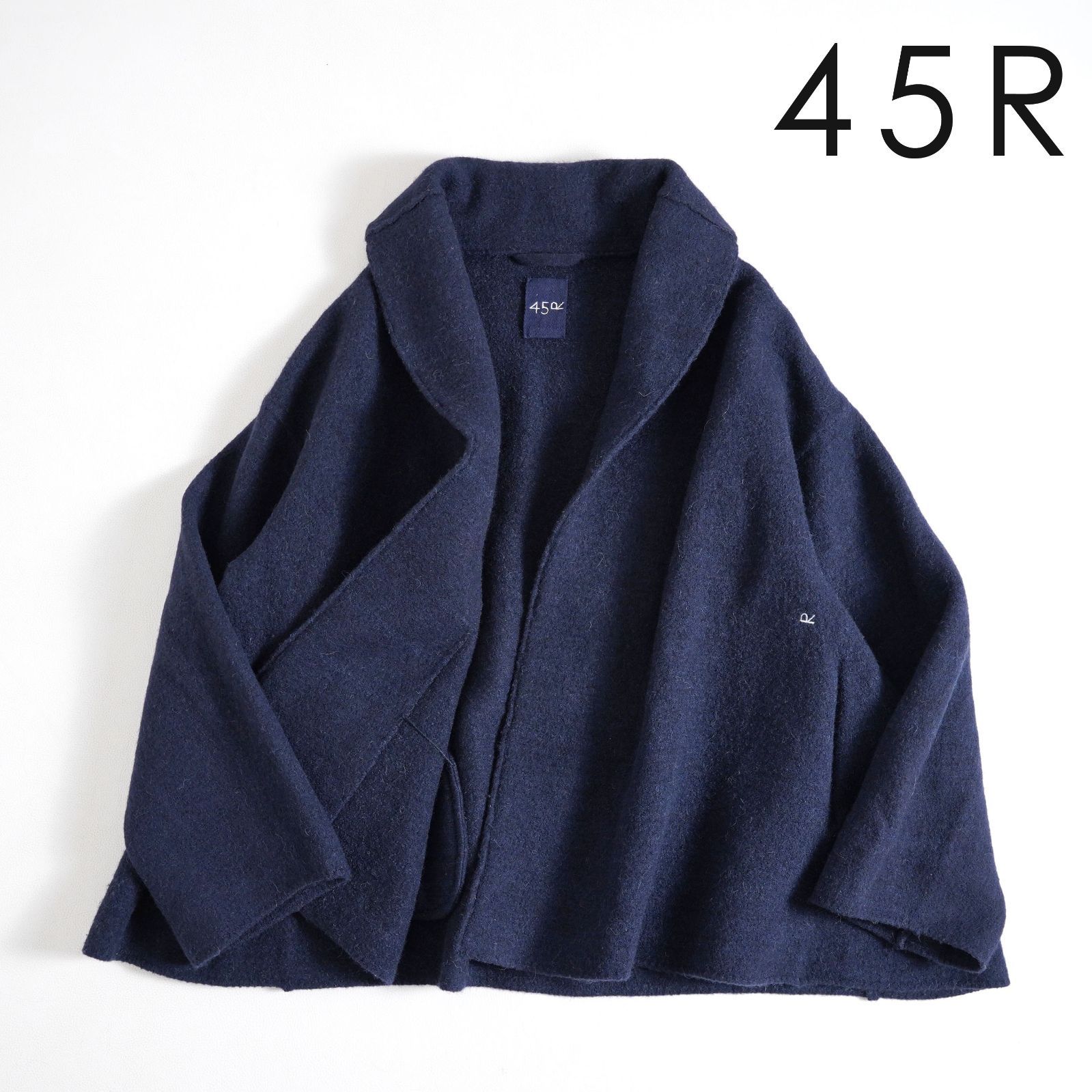 45R フェルトKNITカウチンBOLERO R刺繍 ガウン コート 青 sb7 45R フェルト KNIT カウチン ボレロ BOLERO コート - メルカリ