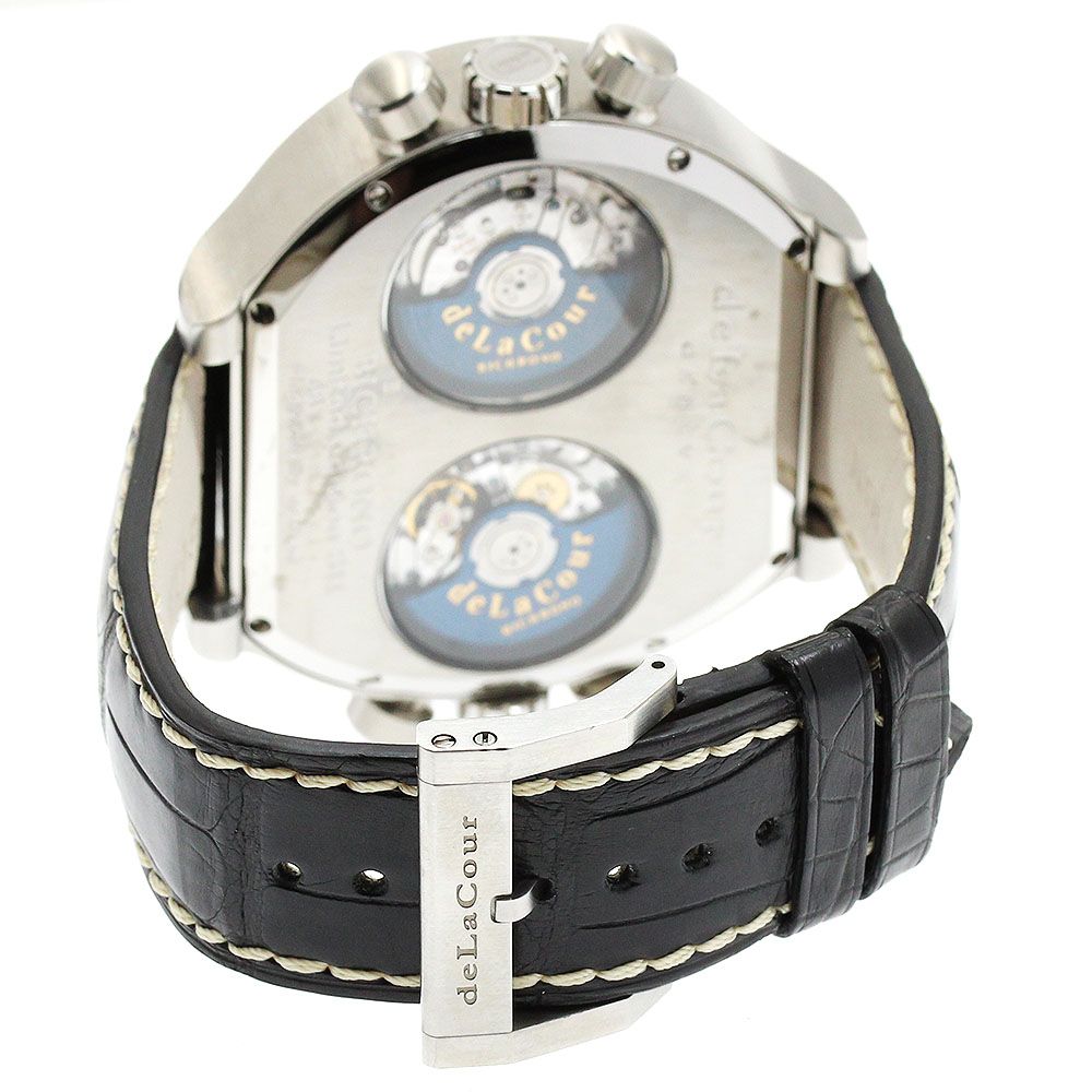 ドゥラクール deLaCour WAST2129-0979 ビクロノ デュアルタイム デイト 自動巻き メンズ 良品 _909940 ドゥラクール deLaCour WAST2129-0979 ビクロノ デュアルタイム デイト
