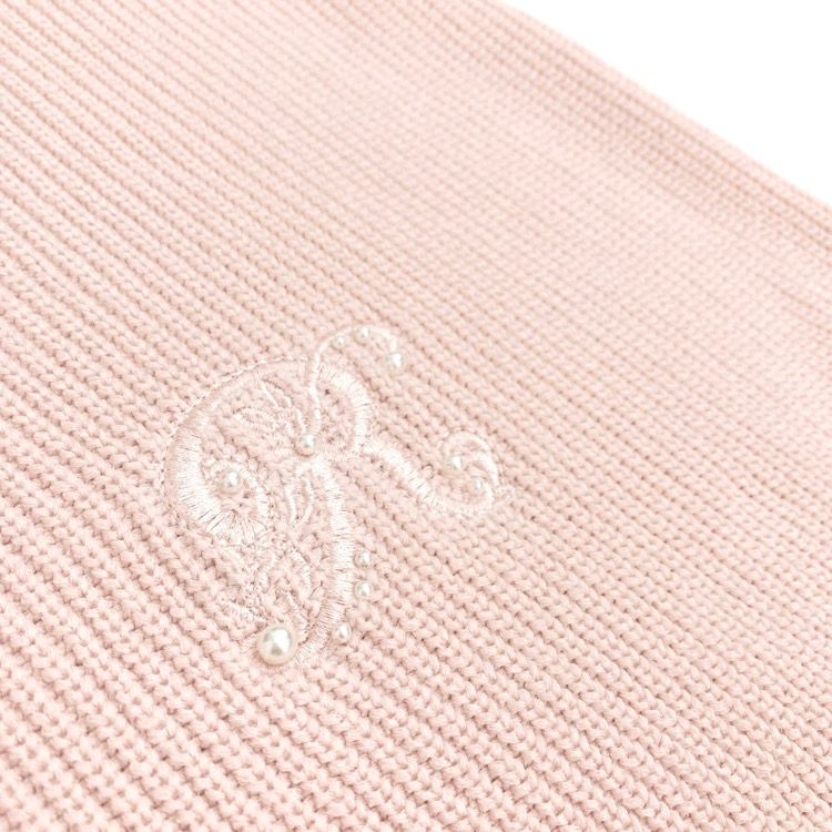 Rene ルネ ニット トップス パールロゴ刺繍 ピンク 36 6112020 Rene ルネ ニット トップス パールロゴ刺繍 ピンク 36 6112020