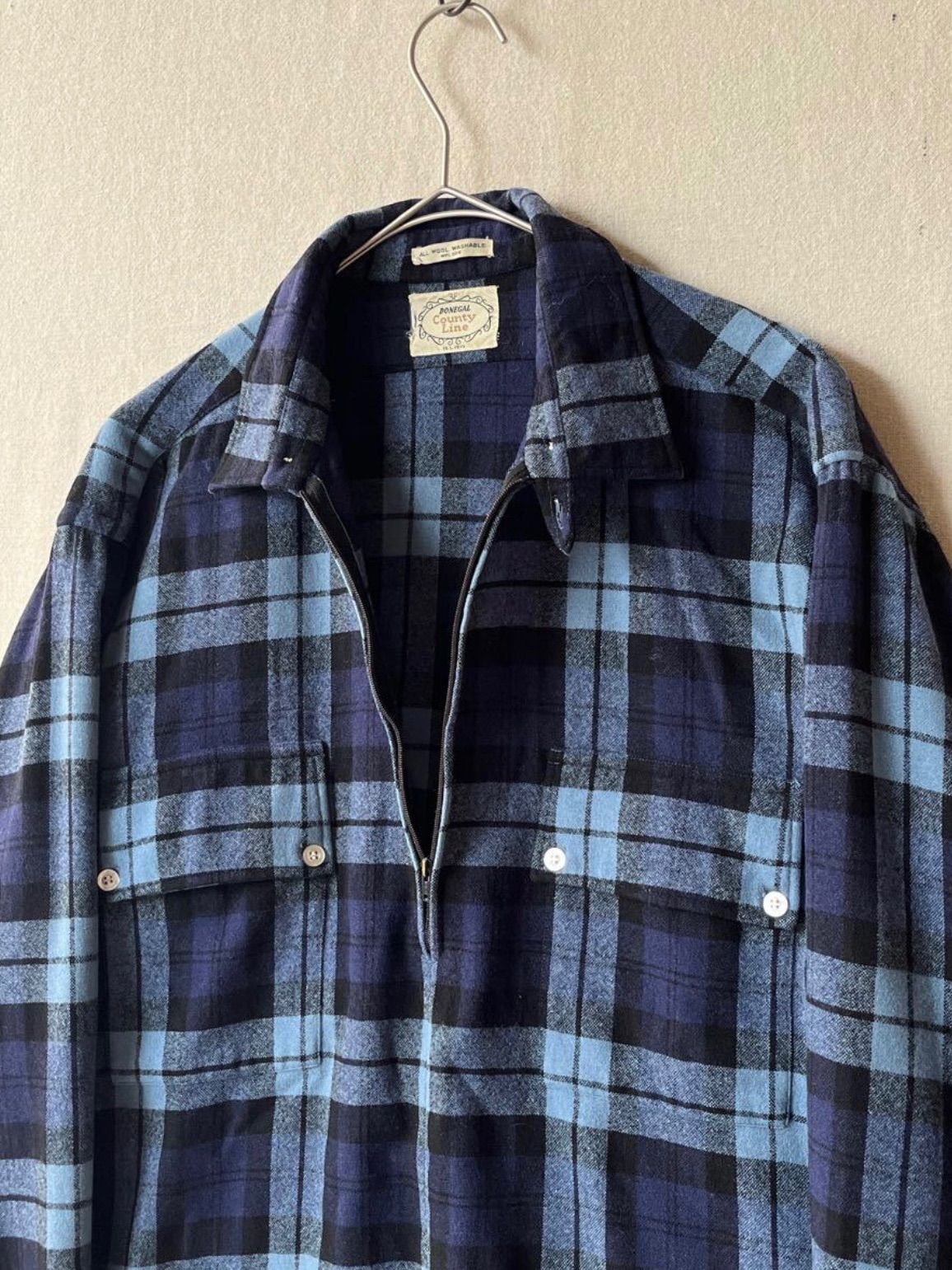 40s スペシャルビンテージ　ハーフジップ　プルオーバー ウール　チェックシャツ 40's Pendleton ウールシャツ 