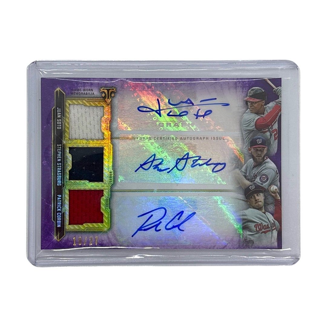TOPPS MLBカード TRIPLE THREADS JUAN SOTO STEPHEN STRASBURG PATRICK CORBIN WASHINGTON NATIONALS 10/27 #ARC-SSC 送料無料 中古 IT1 TOPPS MLBカード TRIPLE THREADS JUAN SOTO STEPHEN STRASBURG