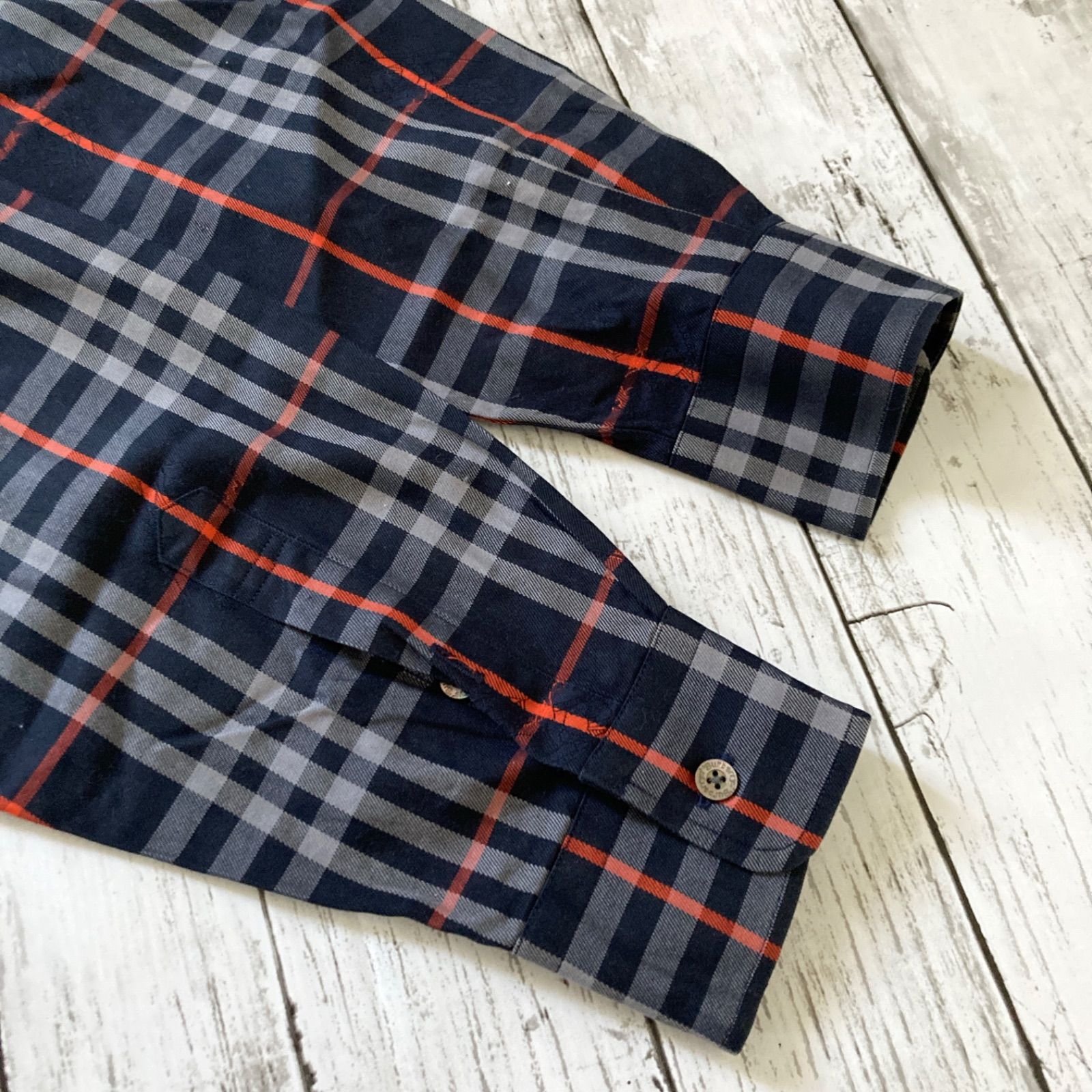 BURBERRY チェック柄 長袖シャツ ネイビー系