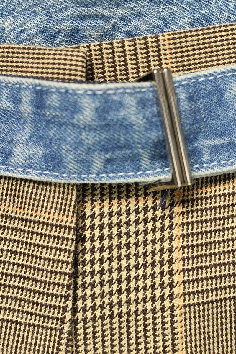 サカイ 19SS 19-04249 グレンチェック柄ドッキングデニムパンツ  