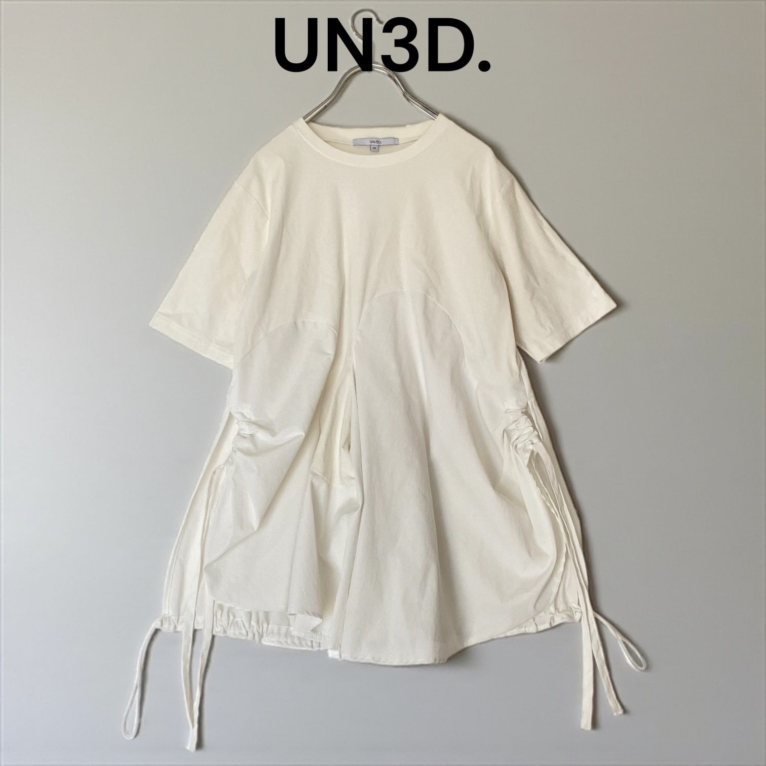 UN3D. アンスリード ウェーブラインTシャツ ホワイト