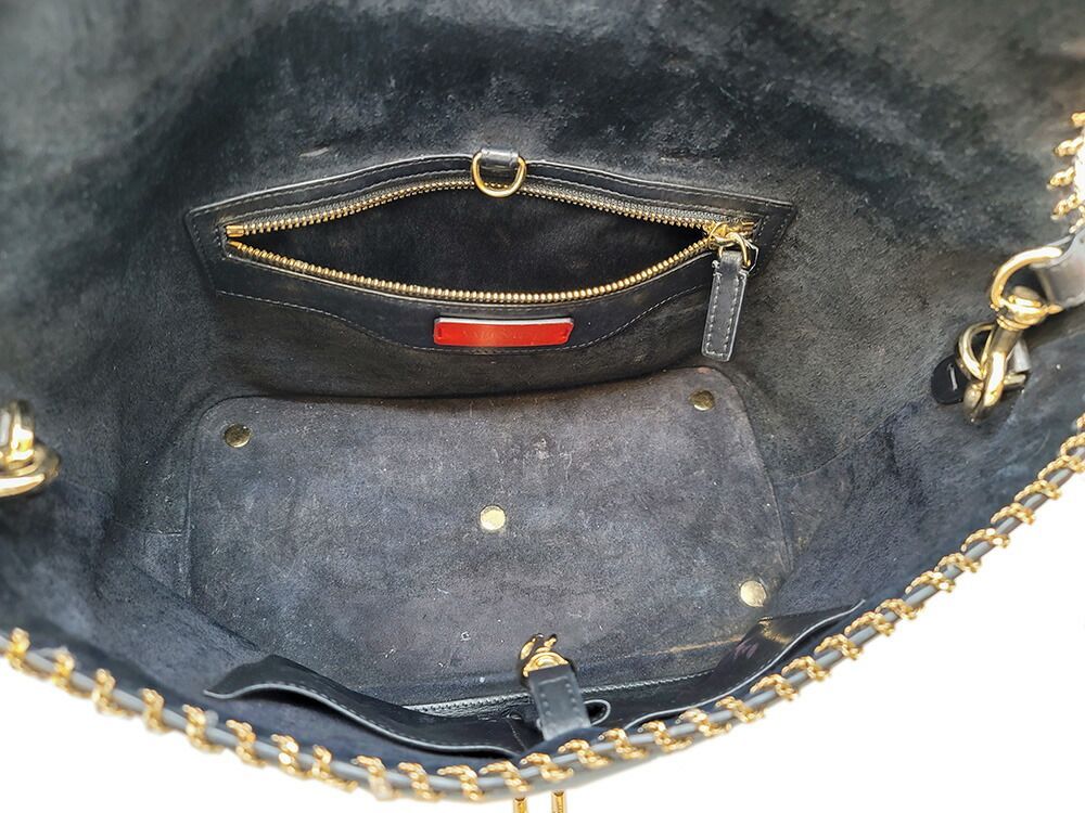 【VALENTINO GARAVANI】2wayバッグ　ゴールド金具　ブラック VALENTINO ヴァレンティノ 2WAYバッグ ショルダー レザー