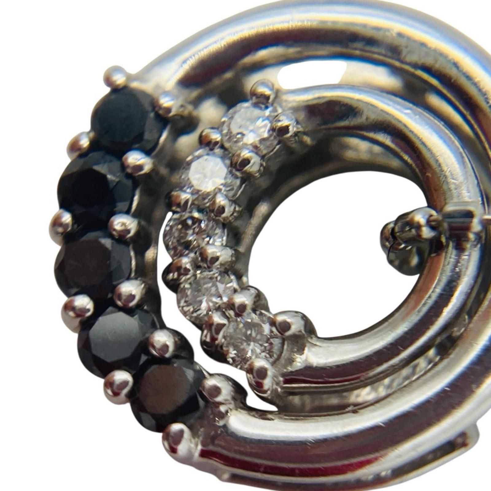 K18WG K18 ダイヤ 0.05ct サファイア 0.1ct ネックレス 3.4g 40cm ペンダントトップ