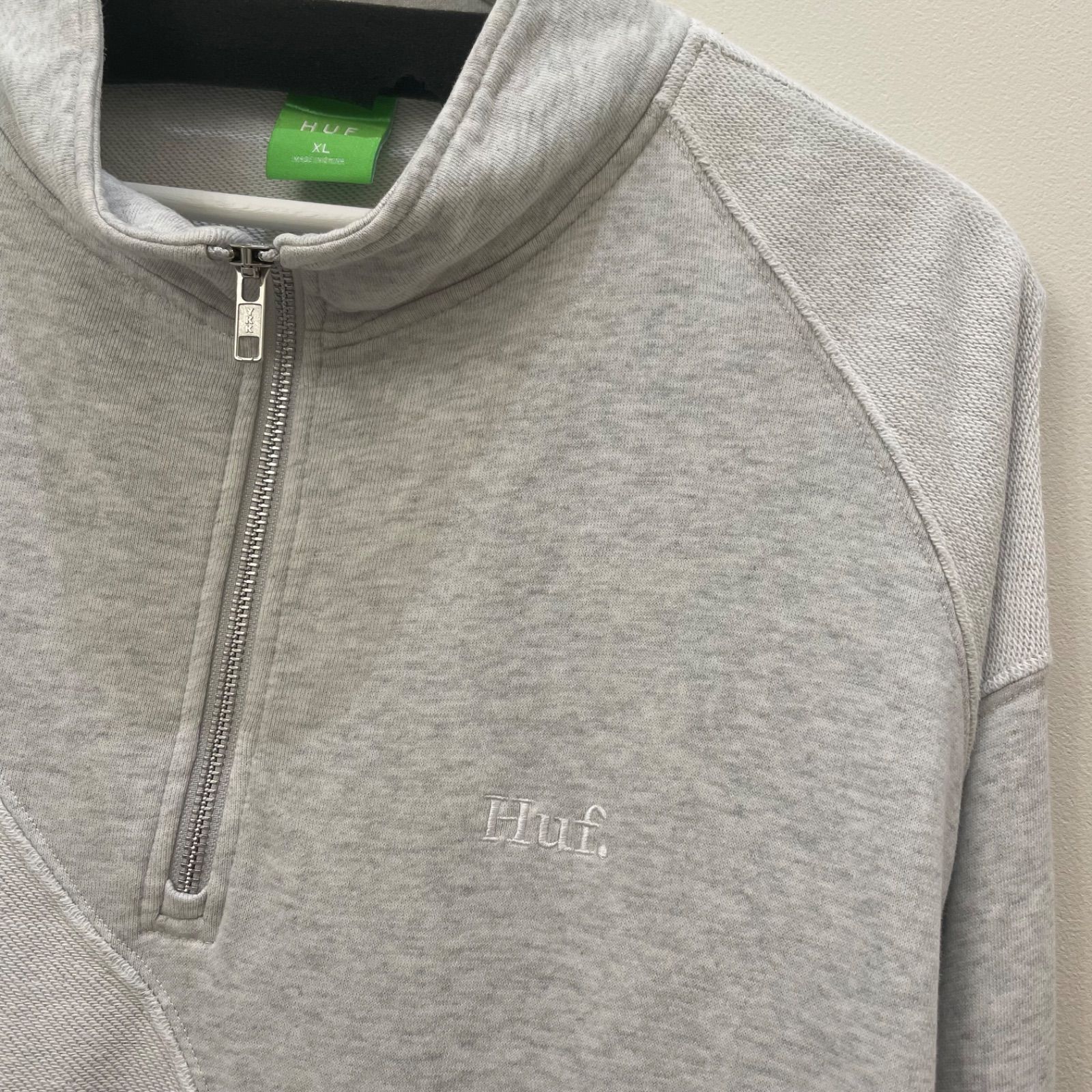 HUF ハフ ハーフジッププルオーバースウェット トレーナー XL グレー 