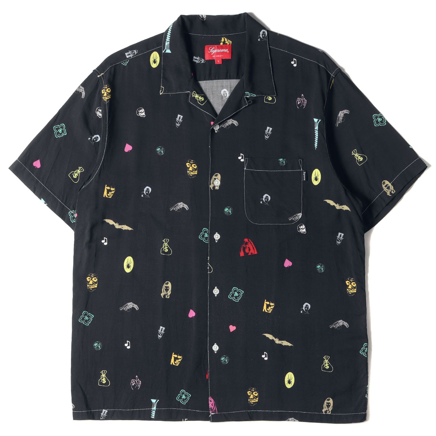 Supreme deep space rayon shirt 黒 L