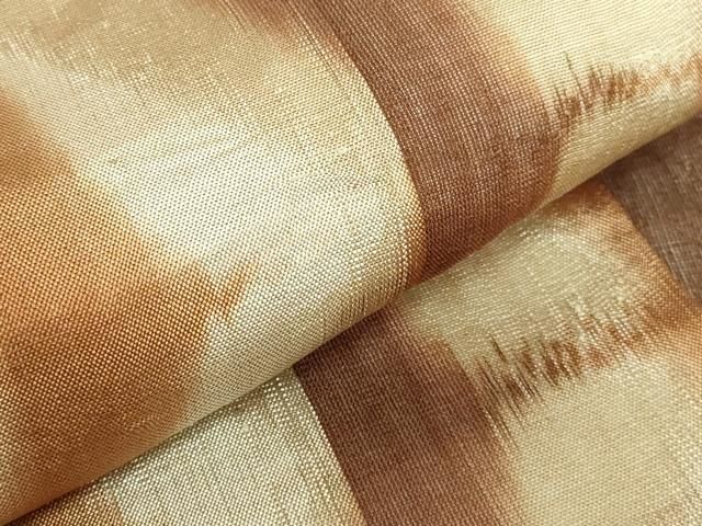 平和屋本店■希少　国画会　池田リサ　九寸名古屋帯　板締め絣　逸品　DZAB0261kh5 平和屋本店□希少 国画会 池田リサ 九寸名古屋帯 板締め絣 逸品