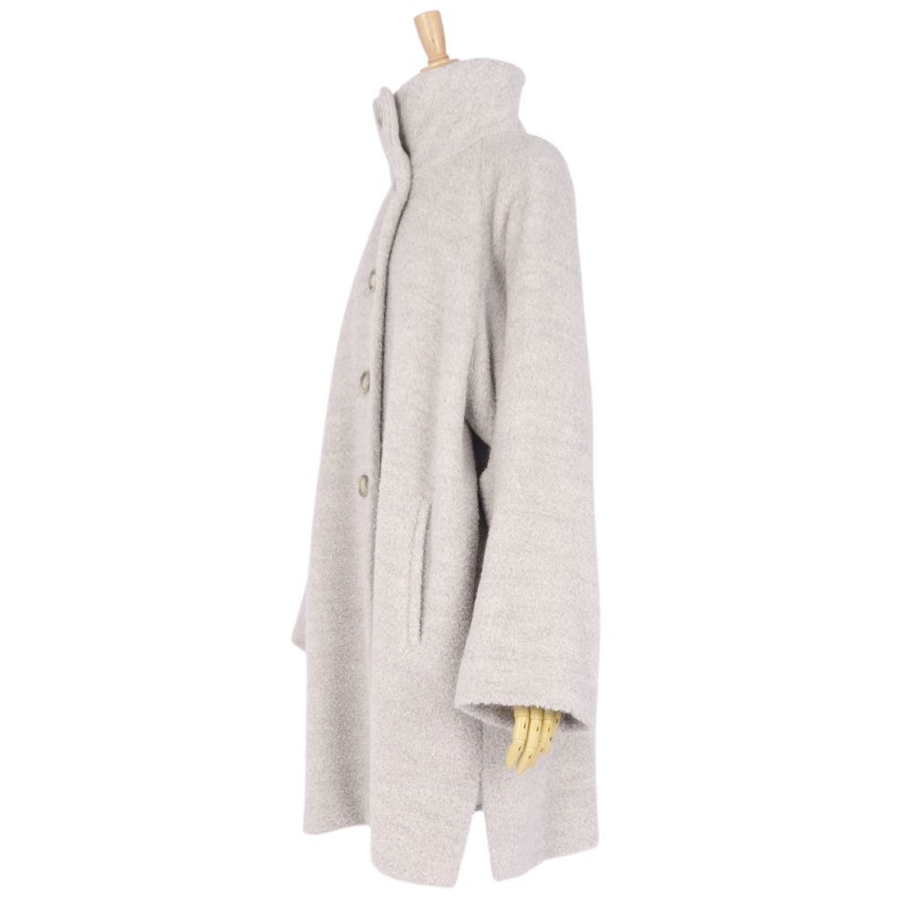 美品 マックスマーラ Max Mara コート 白タグ ハイネック シャギー ウ  