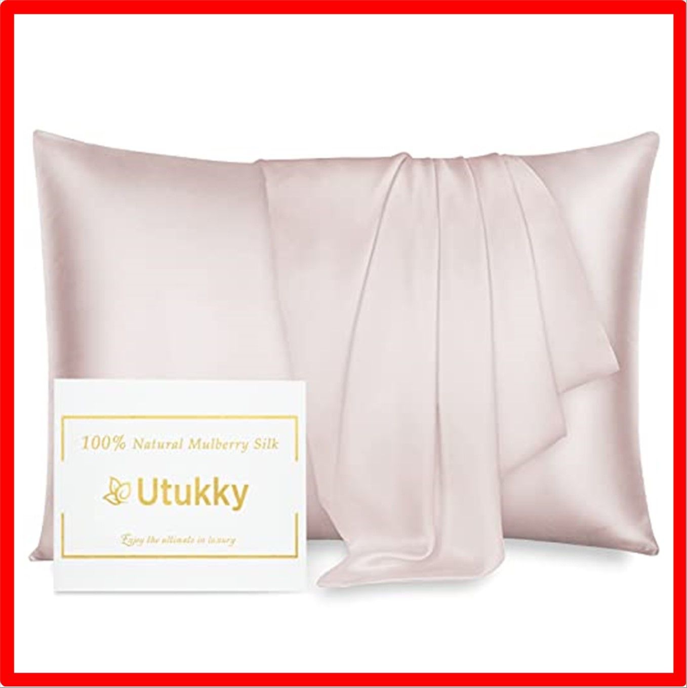 【匿名配送】ライトピンク_35×50cm Utukky 枕カバー シルク枕カバー【TVで紹介】35×50cm シルク100％枕カバー 6Aランク 封筒式 両面用