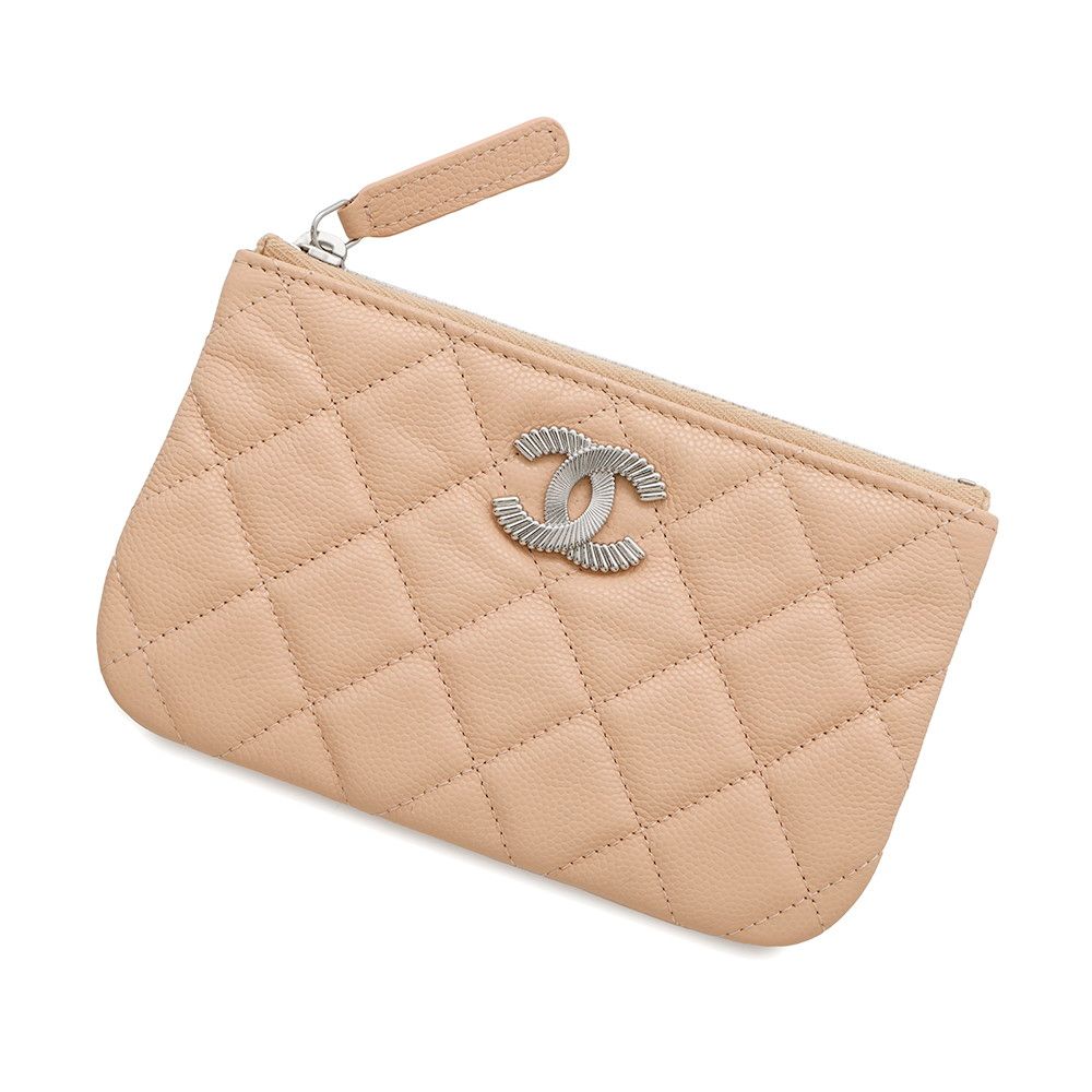 CHANEL 外観美品✨マトラッセ　キャビアスキン　 ポーチ　ココマーク CHANEL シャネル ポーチ キャビアスキン マトラッセ ココマーク