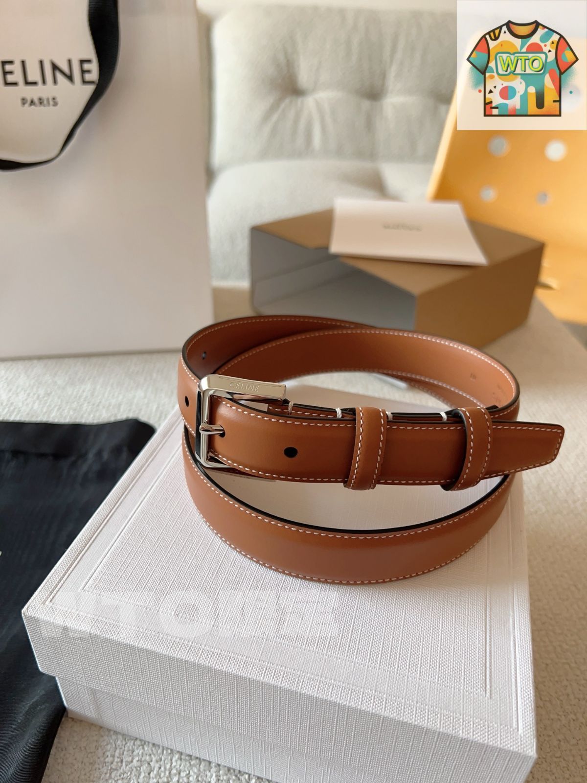 今日特価】CELINE ELEGANT CHARM TAURILLON レザーベルト-2