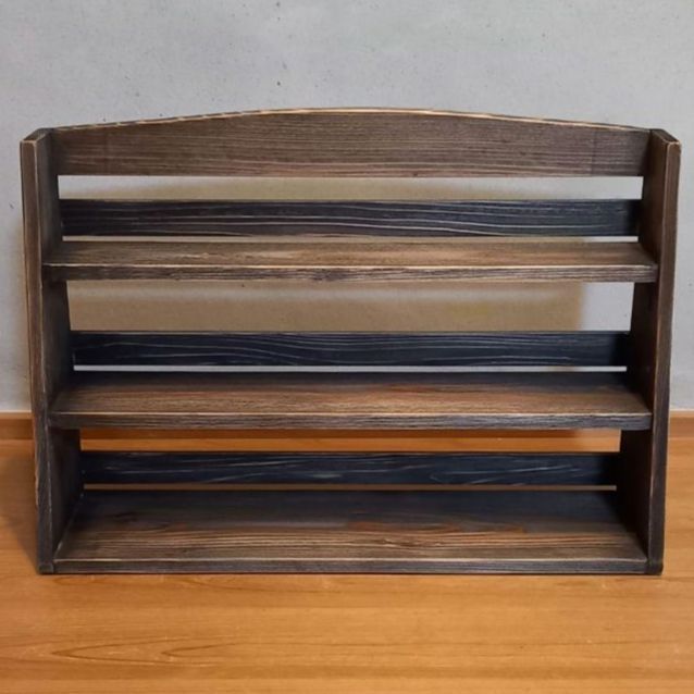 一点物 国産杉 ヴィンテージ調 三段マルシェラック ディスプレイ台