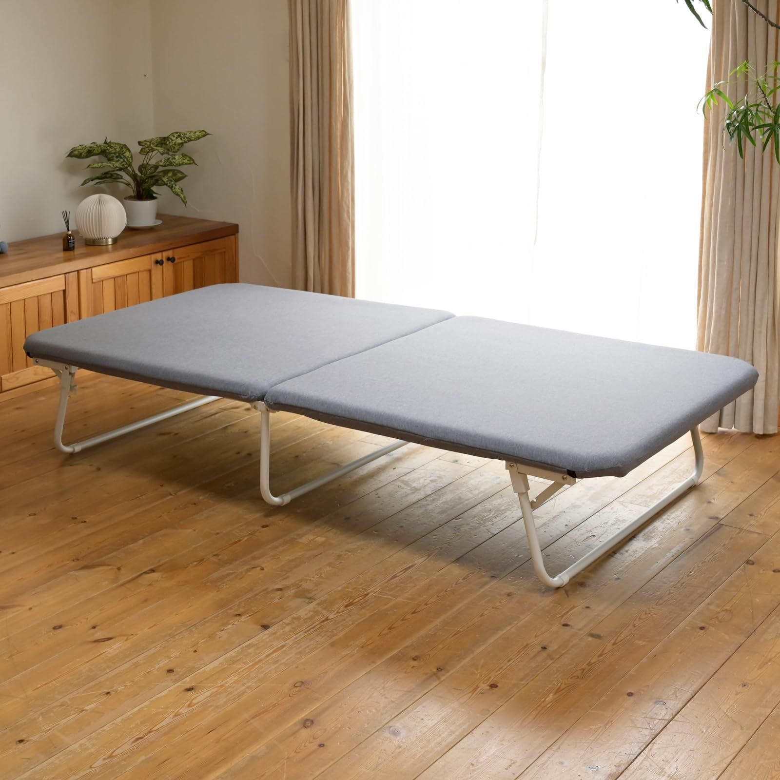 山善] ベッド 折り畳みベッド ベッドフレーム 【完成品】シングル