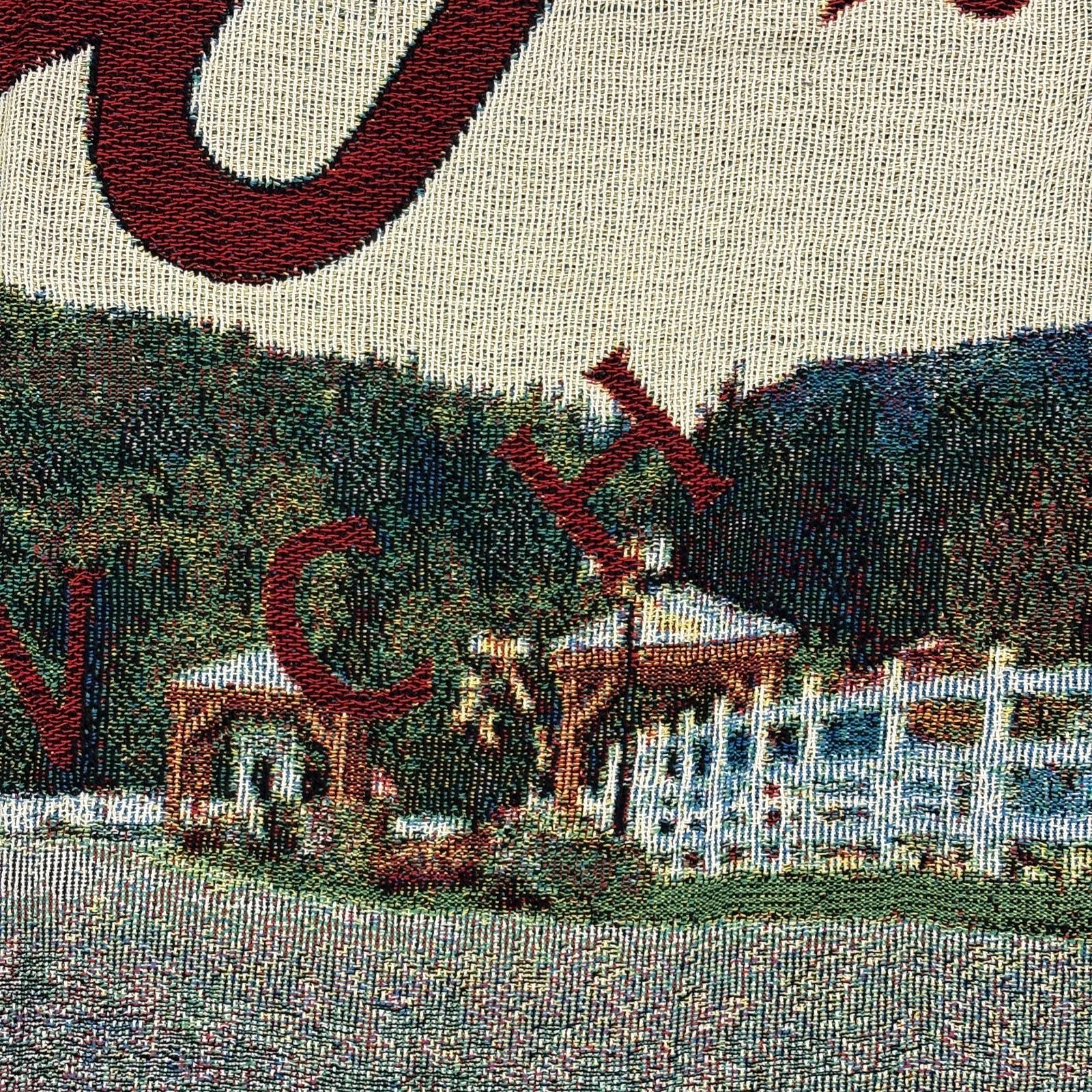 vintageラグ カーペット USA製 企業ロゴ ワシントン州 風景 1562