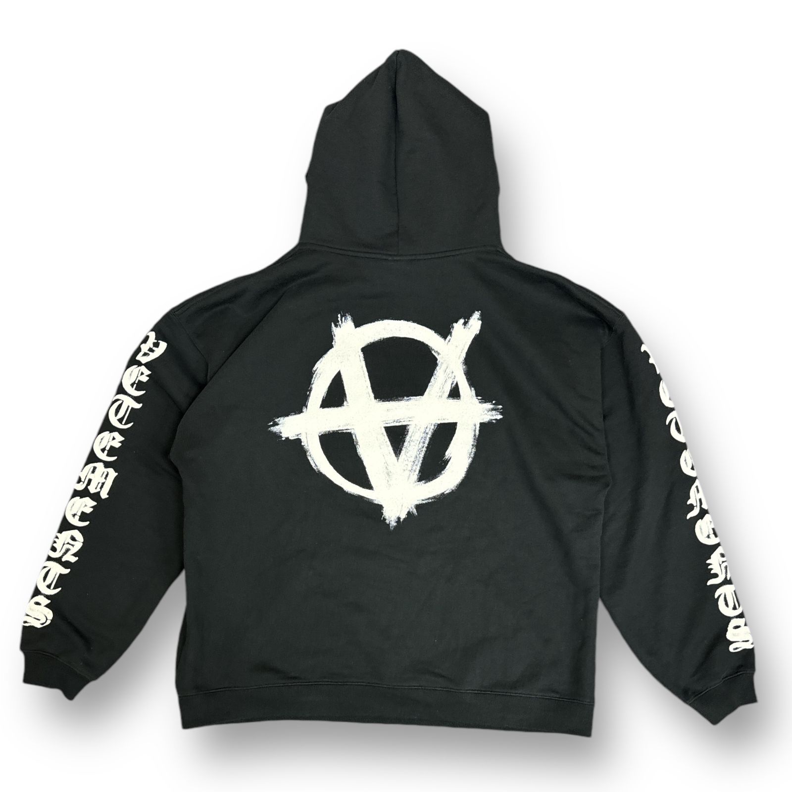 VETEMENTS DOUBLE ANARCHY LOGO HOODIE スウェット フーディー ダブルアナーキー ロゴ パーカー ヴェトモン  ブラック M UE52TR460B 75903A7 - メルカリ