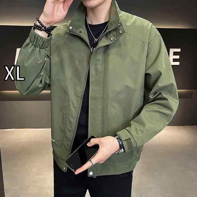 XL メンズ 服 シンプル ファッション オシャレ 大人 かっこいい 大きいサイズ ストリート 紳士服 秋 シンプル スタンドカラー ワークジャケット カジュアル 無地 フォーマル トップス