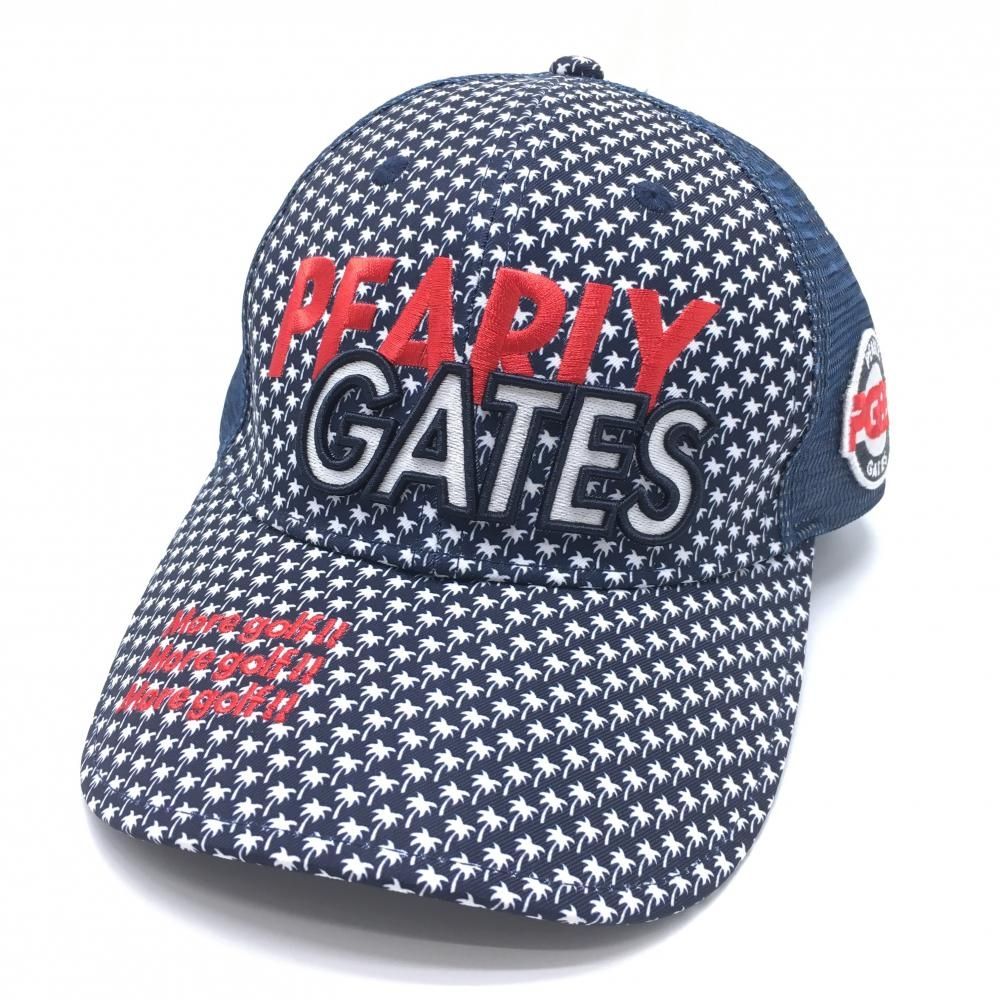 PEARLY GATES★パーリーゲイツ★良品★スタッフ(NV×ロゴ総柄) PEARLY GATES パーリーゲイツ キャップ ロゴ総柄 ブラック系 FR