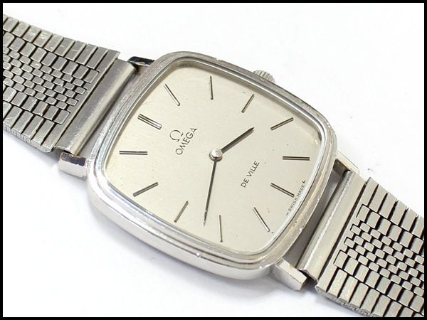 ⭐️稼働品⭐️ OMEGA DE VILLE スクエア 手巻き ビンテージ オメガ/デヴィルスクエア/シルバーダイヤル/チューラー/18KYG/手