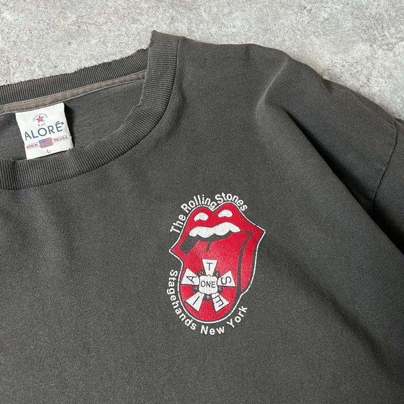 希少 90s USA製 The Rolling Stones スタッフ プリント 半袖 Tシャツ L 