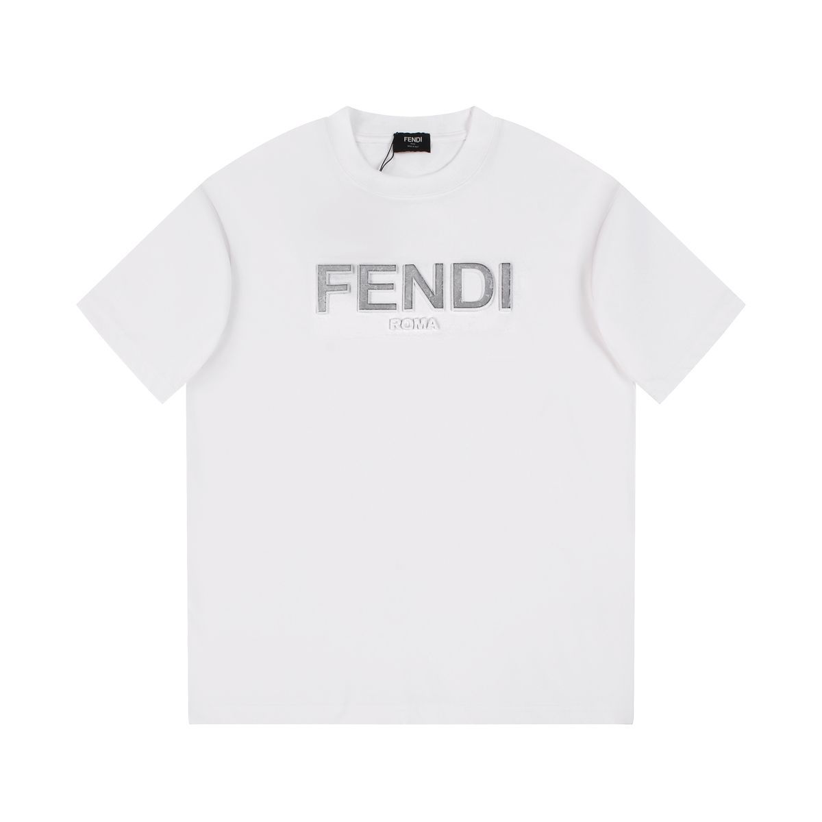 新品 FENDI フェンディ 3D文字のロゴ Tシャツ 半袖  ホワイト 男女兼用