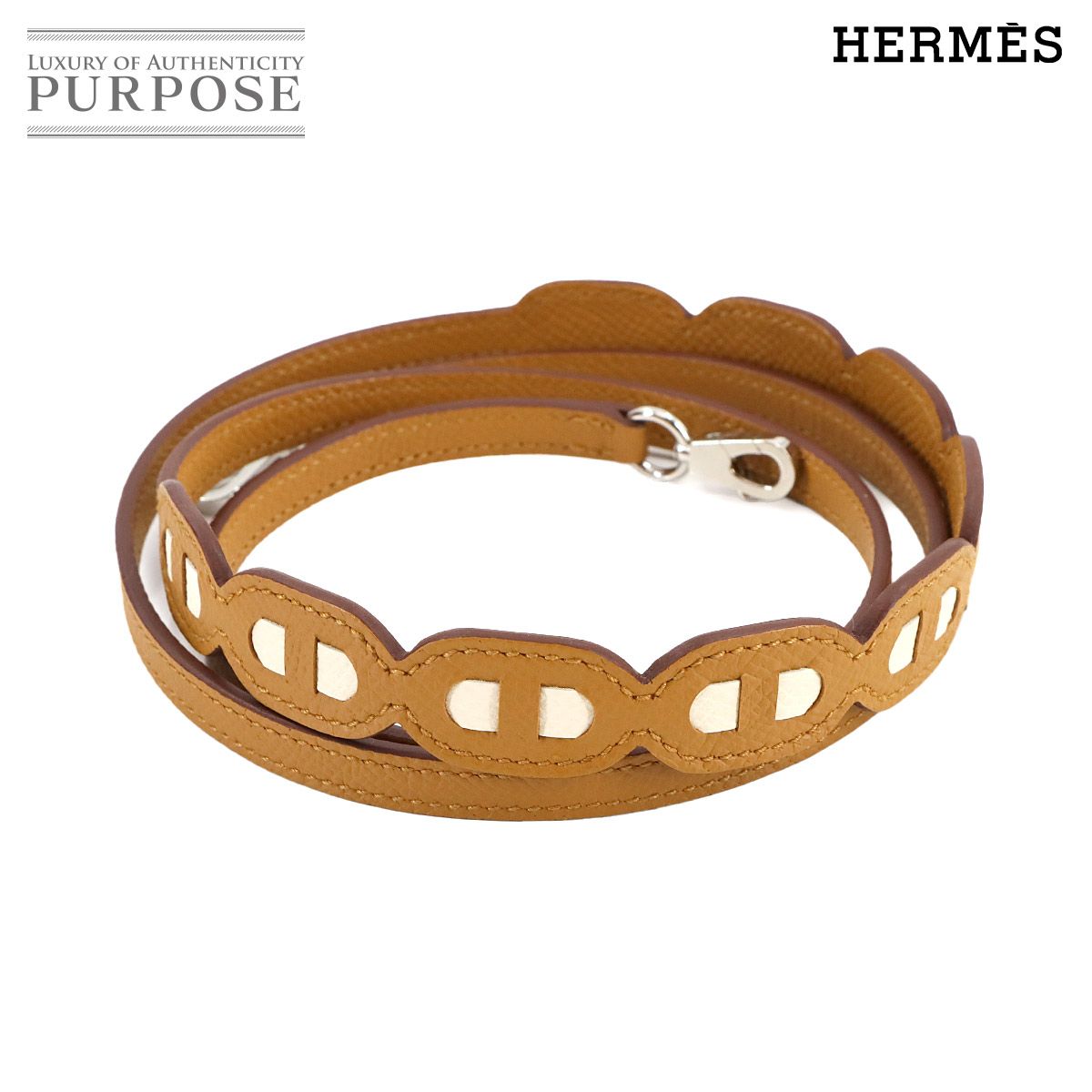 エルメス HERMES バンドリエール ミニ マイヨン シェーヌダンクル ショルダーストラップ エプソン セサミ ナタ 90281900