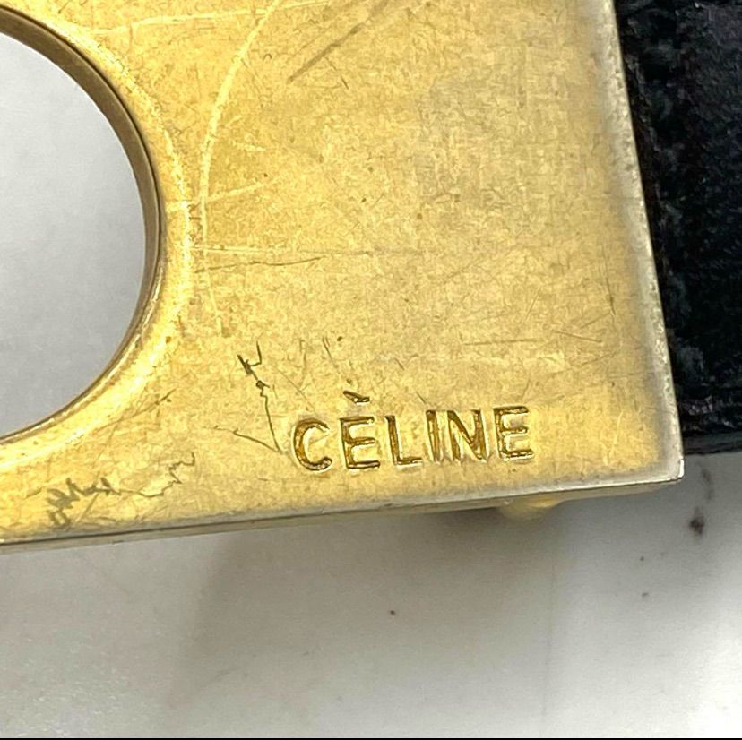 CELINE セリーヌ マカダム トリオンフ ベルト ウエスト レザー