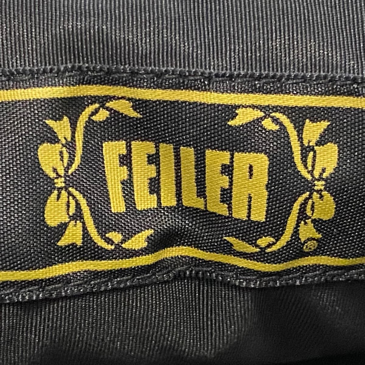 FEILER(フェイラー) トートバッグ - 黒×イエローグリーン×マルチ 花柄 パイル