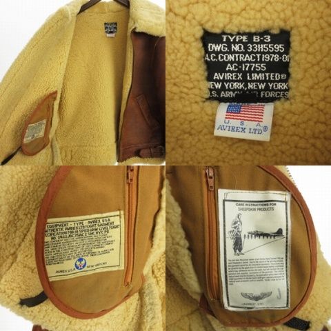 AVIREX ムートンジャケット　SWEET PEA TYPE Ｂ-3 USA AVIREX ムートンジャケットSWEET PEA TYPE B-3 USA