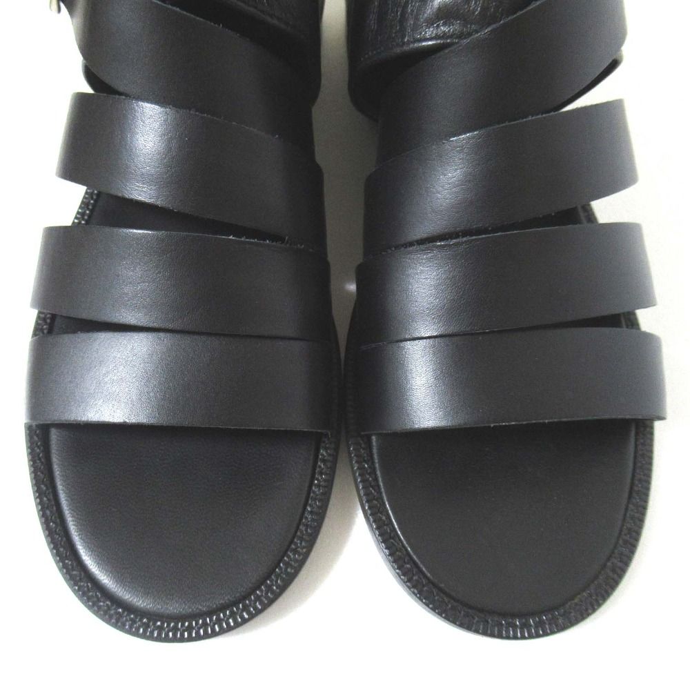 Y s Yohji Yamamoto ワイズ ヨウジヤマモト レザー フラット ブーツサンダル サイズ4 24cm ブラック レディース 古着 KIN-KAAI_COM