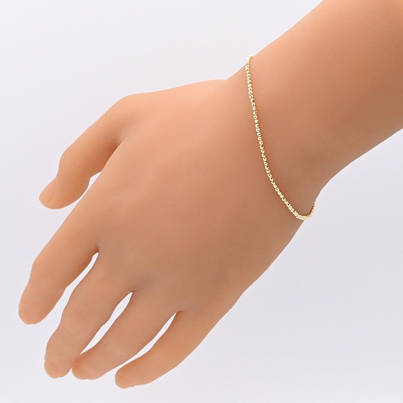 K18 ミラーカットボール ブレスレット 2mm幅 2.7g 20cm 新品 K18 ミラーカットボール ブレスレット 2mm幅 2.7g 20cm 新品 ミラー