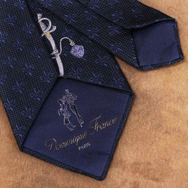 美品 最高峰 ″ドミニクフランス クラウン″ 刺繍 ネクタイ 902155