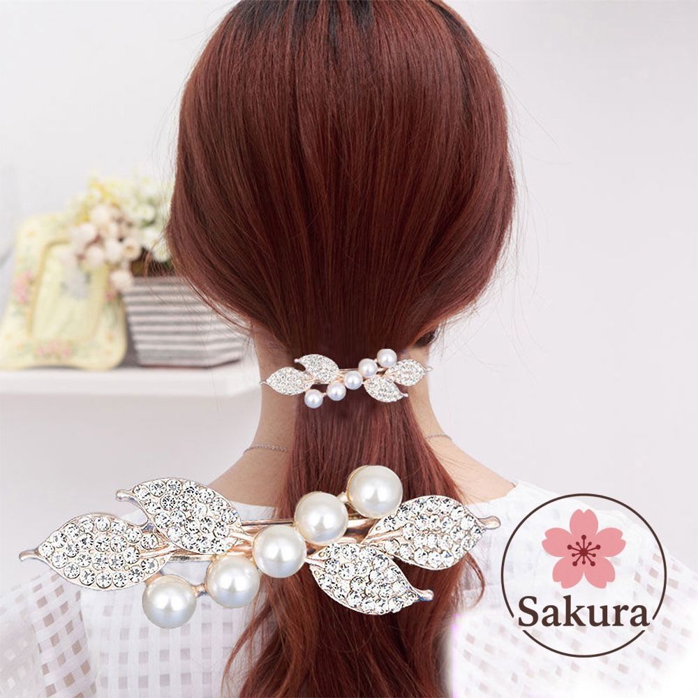 バレッタ キラキラ ヘアアクセサリー レディース ラインストーン