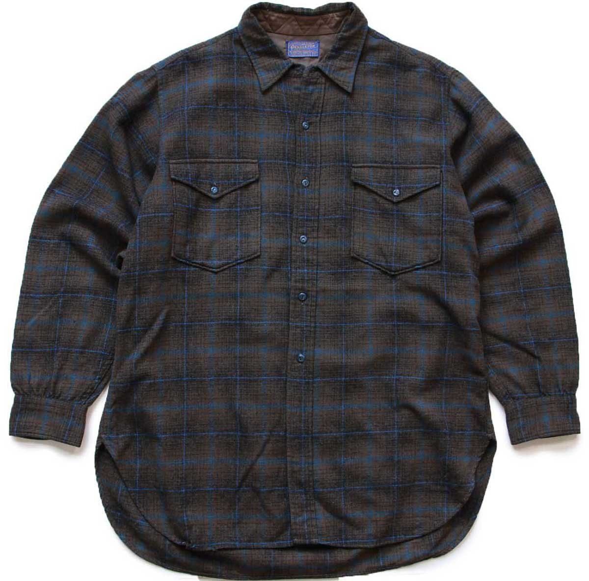 70s ペンドルトン　ボードシャツXL シャドーオンブレ ペンドルトンオンブレシャドーチェックボードシャツXL 70's