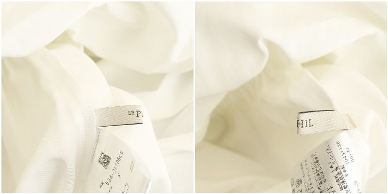 ル フィル LE PHIL 23SS コットンキュプラヘムギャザーブラウス フレンチスリーブ F ホワイト /DF ■OS レディース セール】 《LE PHIL》コットンキュプラヘムギャザーブラウス