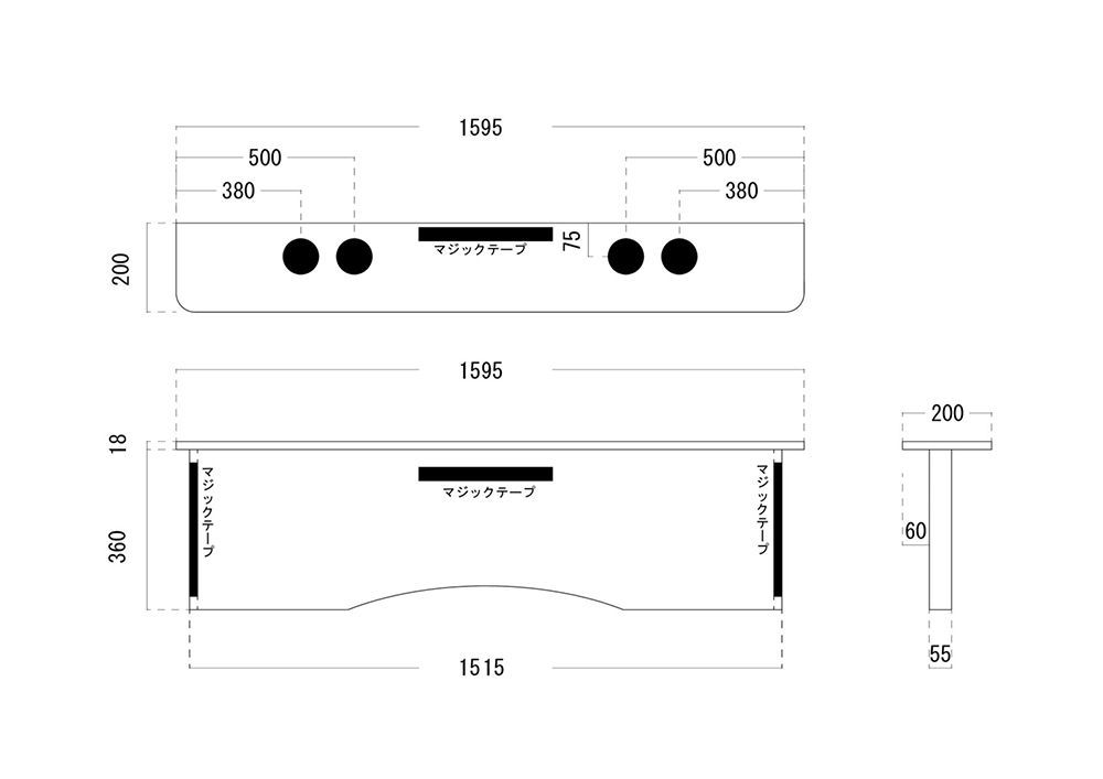 ハイエース200系 ワイドボディ S-GL用 セカンドテーブル ブラック 200系ハイエースワゴンGL グランドキャビン BRIGHTFACE_UK