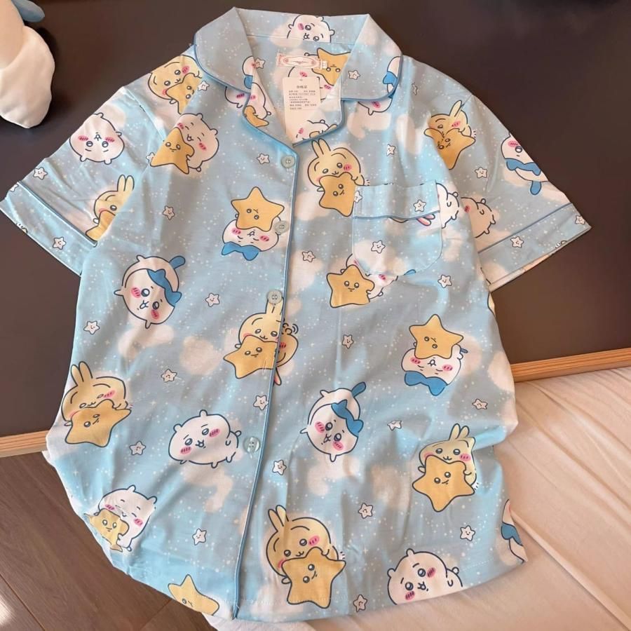 ちいかわ 半袖 上下セット ハチワレ うさぎ モモンガ パジャマ