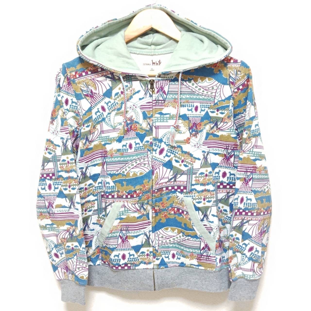 美品⭐︎チチカカ⭐︎もふもふフリースサラッペパーカージャケット⭐︎ 楽天市場】サイケバスプリントパーカー ／ プルパーカー フード